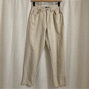 Liz Claiborne Wear Linen Cotton Straight Leg Vintage High Rise Trousers